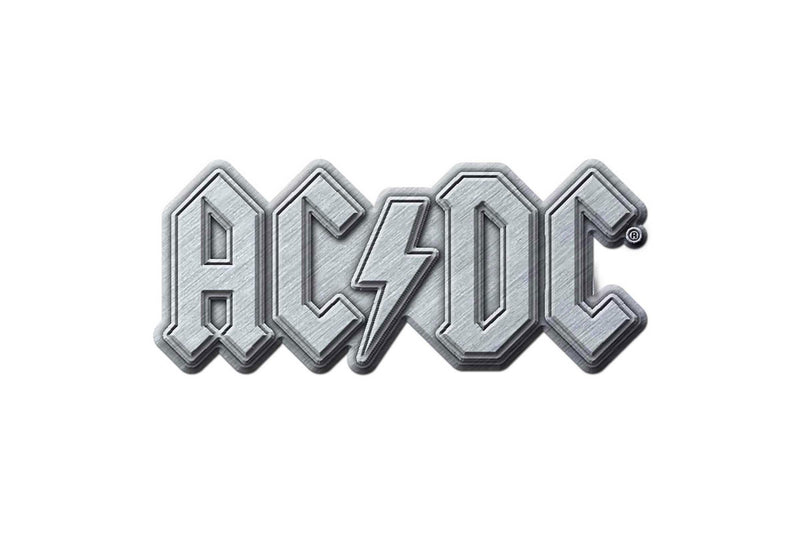AC/DC Metal Logo Badge (Silver) (One Size)