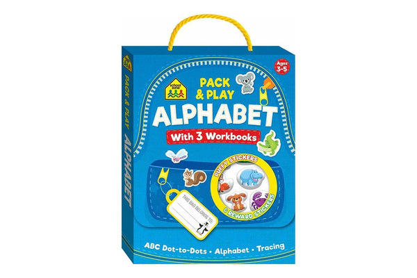 School Zone Pack & Play Satchel: Alphabet Workbook Kids Educational Book 3y+