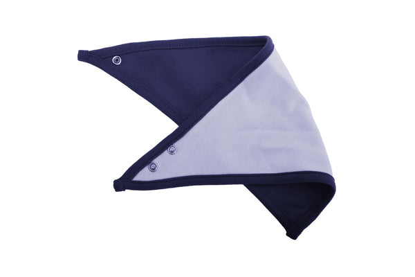 Babybugz Baby Plain Bandana Bib (White/Nautical Navy) (One Size)