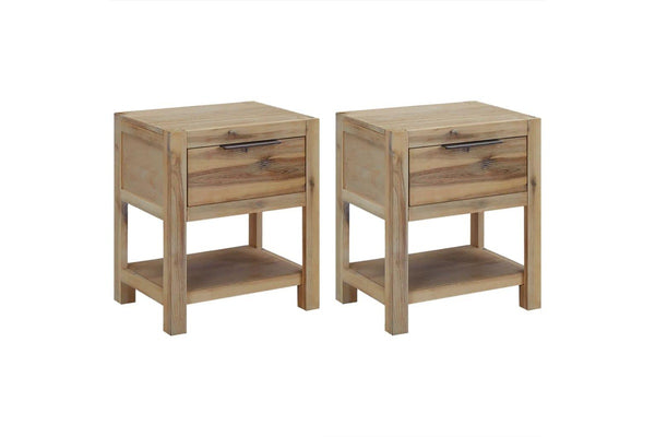 Nightstands With Drawers 2 Pcs 40X30x48 Cm Solid Acacia Wood Bedside Tables