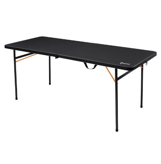 Wildtrak Table Bi Fold Black Outdoor Camping Hiking Equipment 182cm Black
