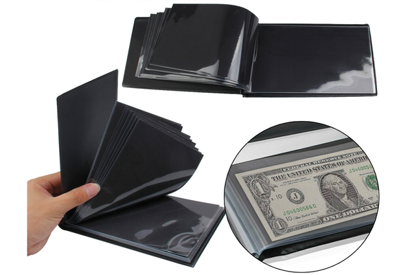 Banknote Album 20 Page Notes Paper Money Collection Book Holder Protector