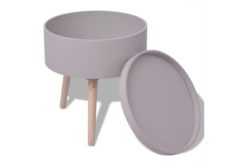Side Table with Serving Tray Round 39.5x44.5 cm Grey vidaXL