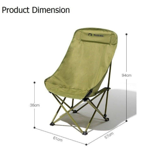 Enlarged Moon Chair for Outdoor Camping Fishing Picnic Green