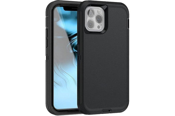 For Apple iPhone 13 Pro Max Case Drop Resistant Defender Tradies Heavy Duty Rugged Shockproof Tough Cover (Black)