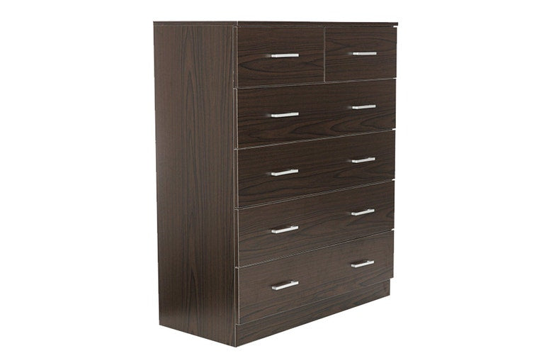 Sarantino Tallboy Dresser 6 Chest Of Drawers Cabinet Storage 85 x 39.5 x 105 in Brown