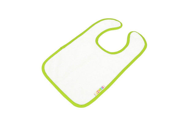 A&R Towels Baby Babiezz All-over Sublimation Bib (Pack of 2) (White/Lime Green) (One Size)