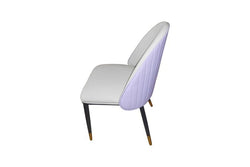 2X Dining Chairs Purple Colour Premium Leatherette Carbon Steel Frame Firm Support