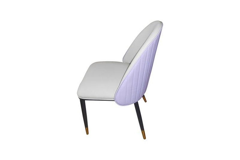 2X Dining Chairs Purple Colour Premium Leatherette Carbon Steel Frame Firm Support