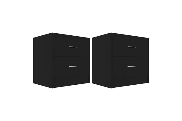 Bedside Cabinets 2 Pcs Black 40X30x40 Cm Engineered Wood Bedside Tables