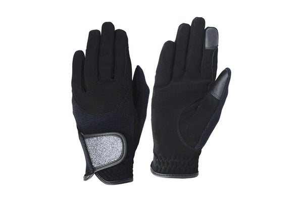 Hy5 Adults Roka Riding Gloves (Black/Silver) (XL)