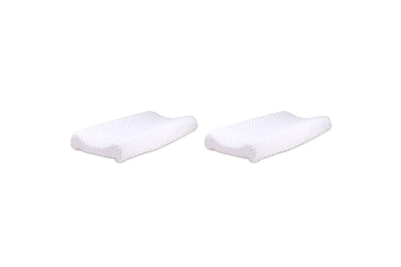 2x Little Haven Infant Polyester Change Pad Cover Sleeve Dot Velour 81cm White