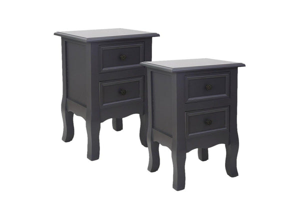 French Bedside Table Nightstand Grey Set Of 2 Classic Design Solid And Manufact Bedside Tables