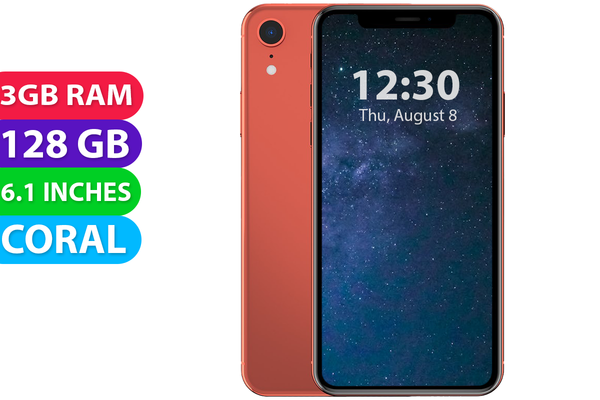 Apple iPhone XR (128GB, Coral, Global Ver) - Refurbished - As New