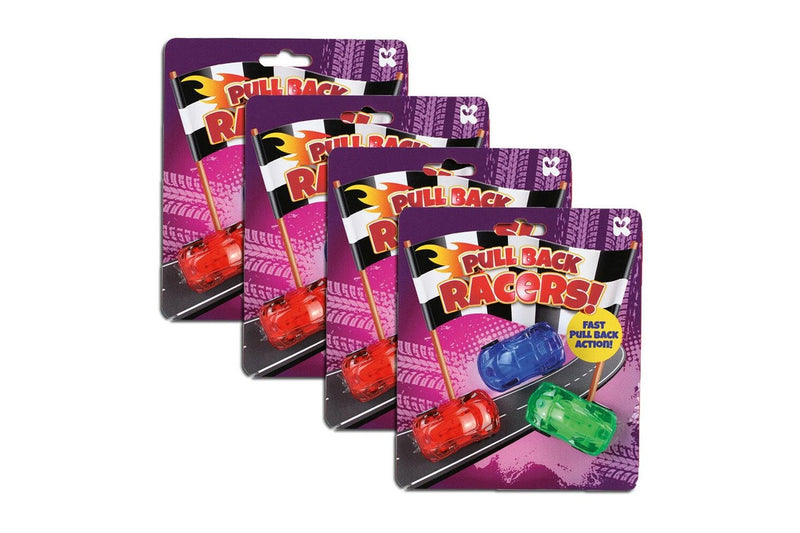 4x 3pc Fumfings 16cm Pullback Action Racers Car Vehicle Kids Play Fun Toy 3y+