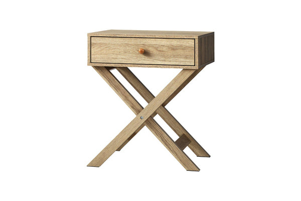 Oikiture Bedside Table Drawer Wooden Side End Table