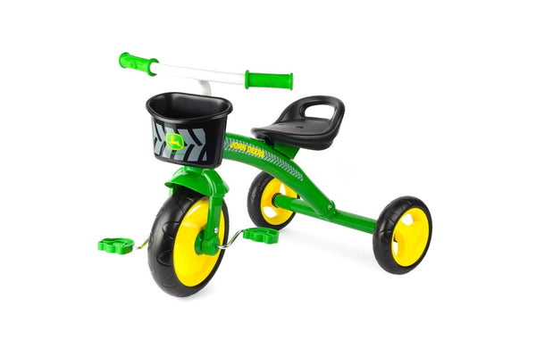John Deere 50x70cm Kids Children Steel Adjustable Tricycle Rid-On Trike GRN 2y+
