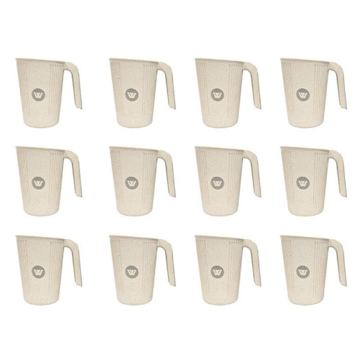 12x 2pc Wildtrak Wheat Straw Cup Assorted Outdoor Tableware Camping Hiking