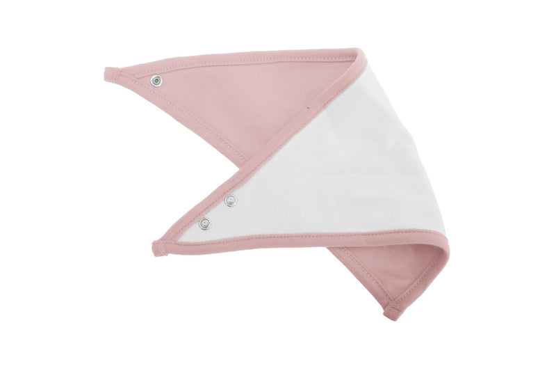 Babybugz Baby Plain Bandana Bib (Pack of 2) (White/Powder Pink) (One Size)