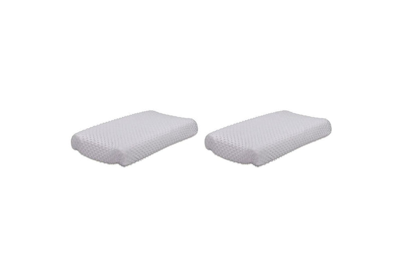 2x Little Haven Infant Polyester Changing Pad Cover Sleeve Dot Velour 81cm Grey