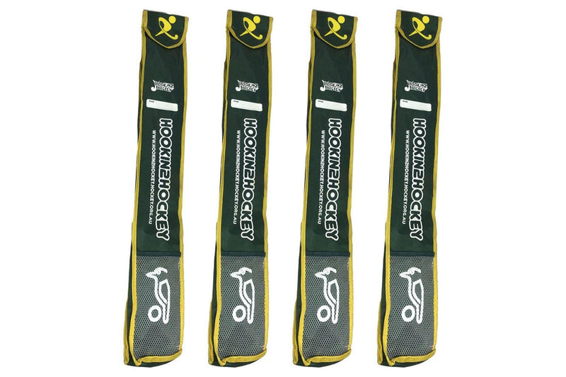 4x Kookaburra Hook In 2 Hockey Sling Shoulder Bag 28-38.5'' StickGreen Gold
