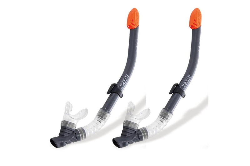 2x Intex Aqua Flow Pro Hyper-Flow Silicone Swimming Snorkel Kids 8y+ Assorted