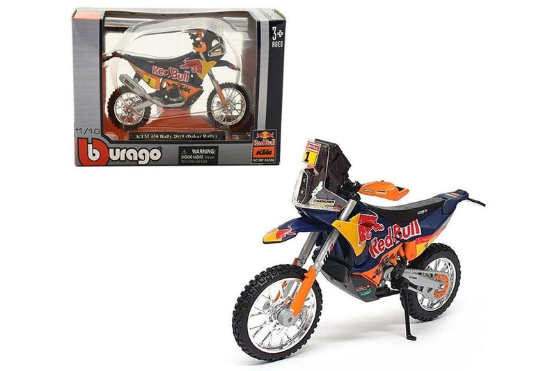 Bburago: 1:18 Red Bull KTM 450 - 2019 Dakar Rally