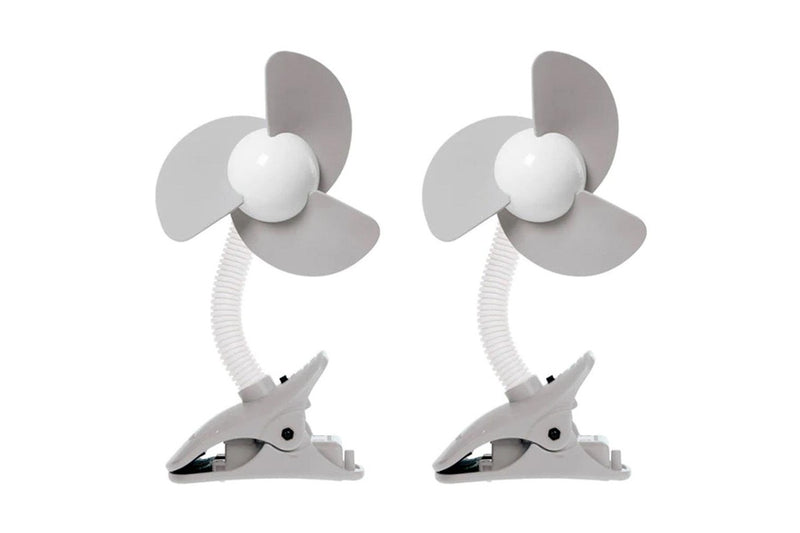 2PK Dreambaby Ezy-Fit Clip-On Outdoor Cooling Fan For Baby Stroller Pram GRY WHT