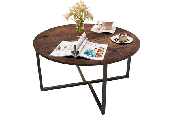 Modern Round Coffee Table for Living Room - Easy Assembly, Durable Metal Frame