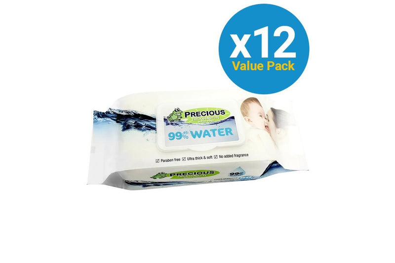 Precious - Water Wipes (80 Wipes, Carton 12)