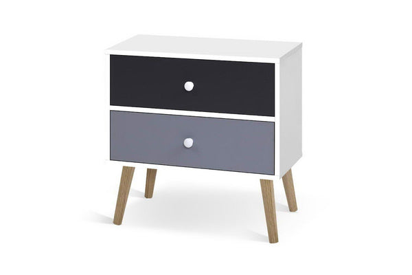 Artiss Bedside Table 2 Drawers - BONDS White