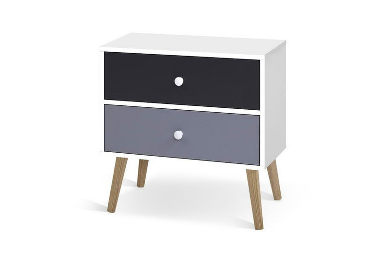 Artiss Bedside Table 2 Drawers - BONDS White
