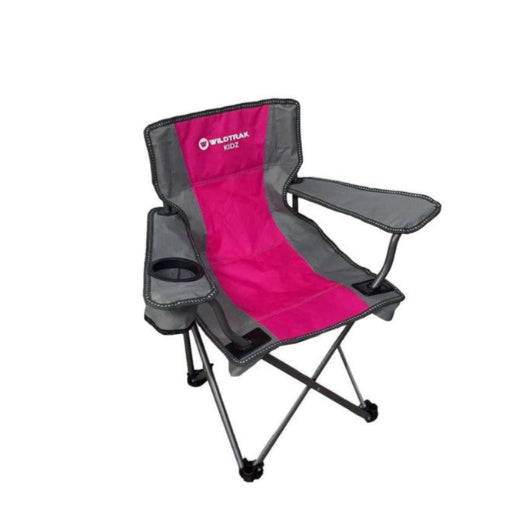 Wildtrak Kidz Camp Chair Pink 100Kg Weight Rating Outdoor Camping 67x60cm
