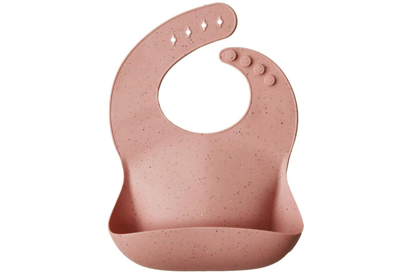 Mushie: Silicone Bib - Peach Terrazzo