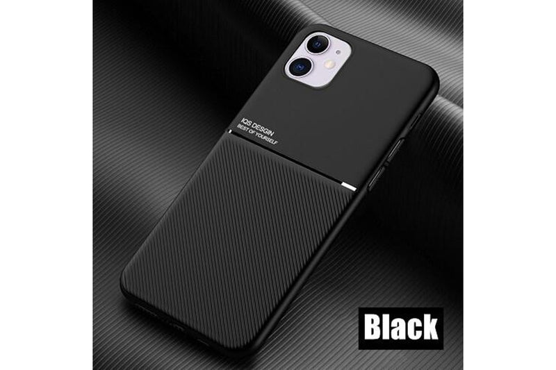 For Apple iPhone 12 Mini Business Style Luxury Matte Soft Silicone Drop Resistant Case Cover (Black)