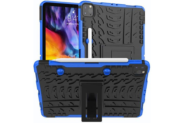 For Apple iPad Pro 11 2020 Case, iPad Pro 11 2nd Gen Kickstand Shockproof Heavy Duty Tough Protective Rugged Cover (Blue)