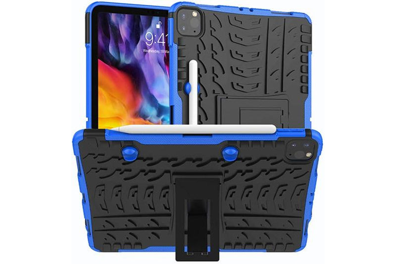For Apple iPad Pro 11 2020 Case, iPad Pro 11 2nd Gen Kickstand Shockproof Heavy Duty Tough Protective Rugged Cover (Blue)