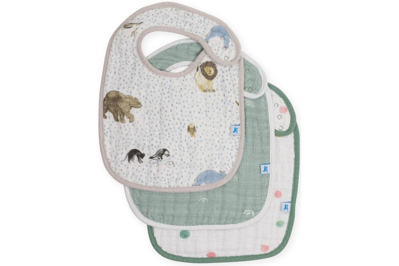 Little Unicorn: Muslin Classic Bib 3 Pack - Party Animals