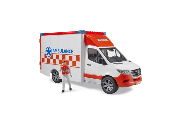 Bruder 1:16 Mercedes G3 Sprinter Ambulance Vehicle w Driver Light & Sound 4y+