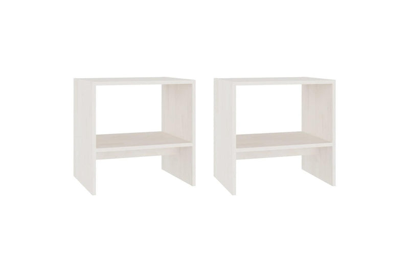 Bedside Cabinets 2 Pcs White 40X30.5X40 Cm Solid Pinewood Bedside Tables