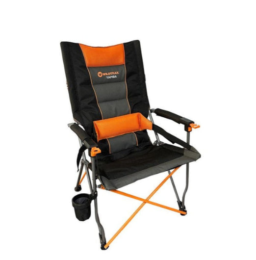 Wildtrak Yamba Solid Arm Lumbar Chair 200Kg Outdoor Camping Hiking 69x109cm