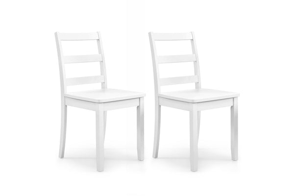 Giantex 2PCS Wood Dining Chairs Armless Chairs w/Non-slip Food Pads Kitchen Side Chair White