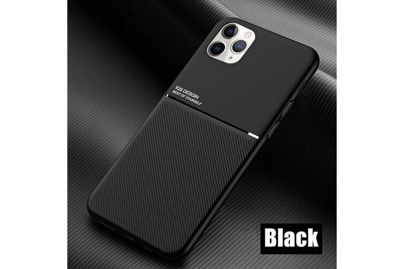 For Apple iPhone 11 Pro Max Business Style Luxury Matte Soft Silicone Drop Resistant Case Cover (Black)