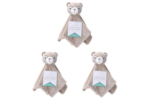 3x The Peanutshell Woodland Adventure Raccoon Security Baby Plush Blanket 0M+
