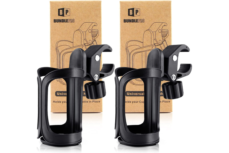 2x Stroller Cup Holders Universal Drinks Holder for Bikes Trolleys Walkers