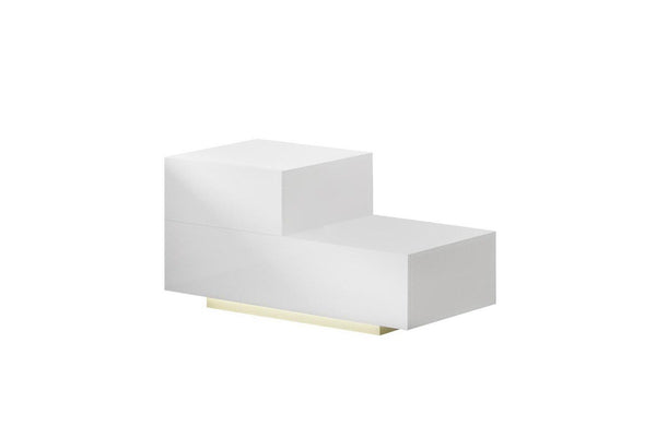 Artiss Bedside Tables LED 2 Drawers - REMI White