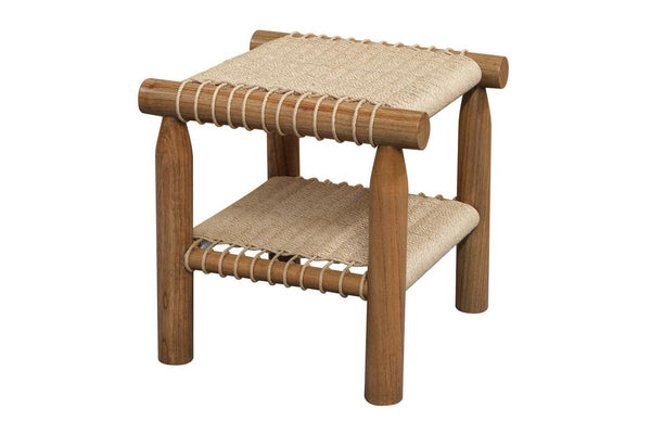 Kelly Handwoven Rattan Lamp Table (Almond)