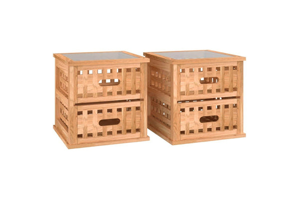 Bedside Cabinets 2 pcs 34x34x34 cm Solid Wood Walnut vidaXL