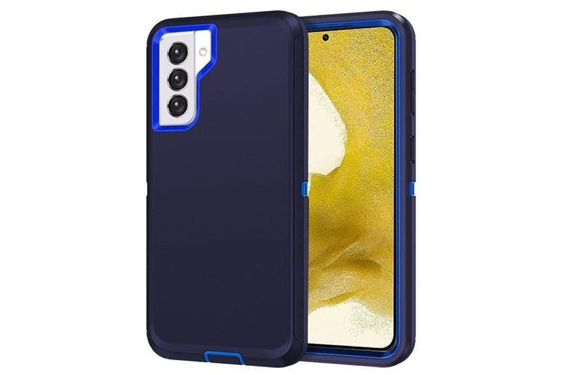 For Samsung Galaxy S22+ /S22 Plus Case Drop Resistant Defender Tradies Heavy Duty Rugged Shockproof Tough Cover (Navy Blue /Blue)