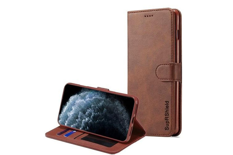 For Apple iPhone 11 Pro Case, SupRShield Wallet Leather Flip Magnetic Stand Case Cover For Apple (Coffee)